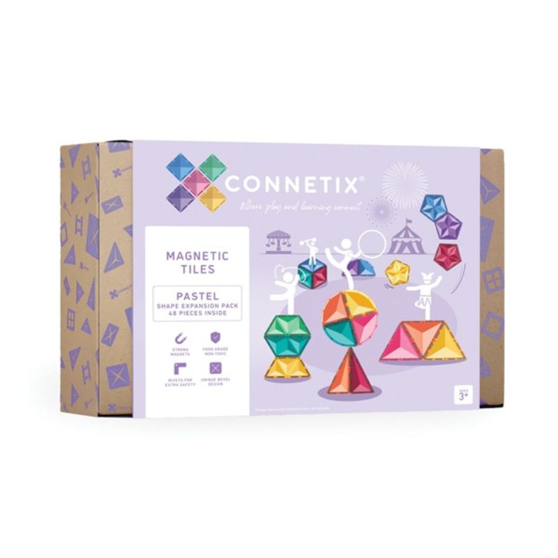 Connetix Tiles - 48 Piece Pastel Shape Expansion Pack